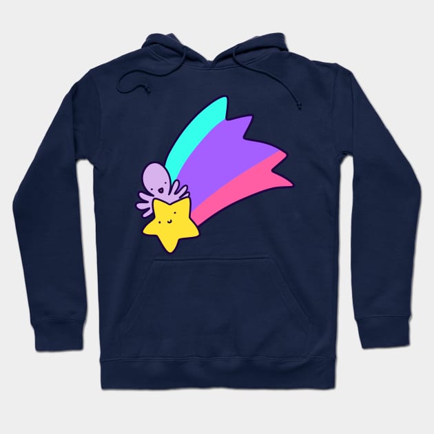 Rainbow Shooting Star Octopus Hoodie by saradaboru